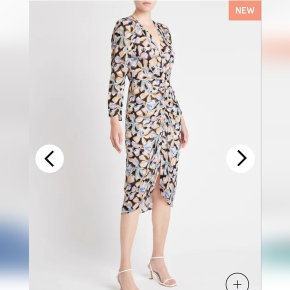 Rebecca Taylor Dresses & Skirts - REBECCA TAYLOR NYC  BOW FLEUR MIDI  RUCHED DRESS SIZE 0